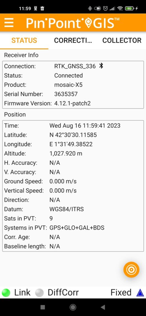 Come collegare SimpleRTK3B a Pinpoint GIS tramite Bluetooth 11
