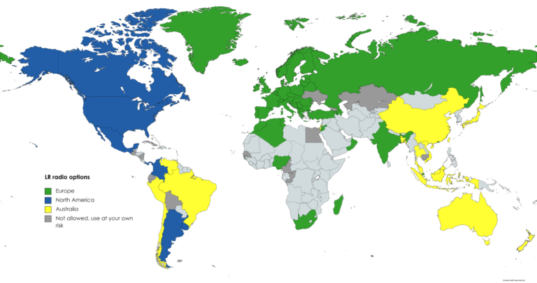 Mappa delle frequenze ISM della radio LR