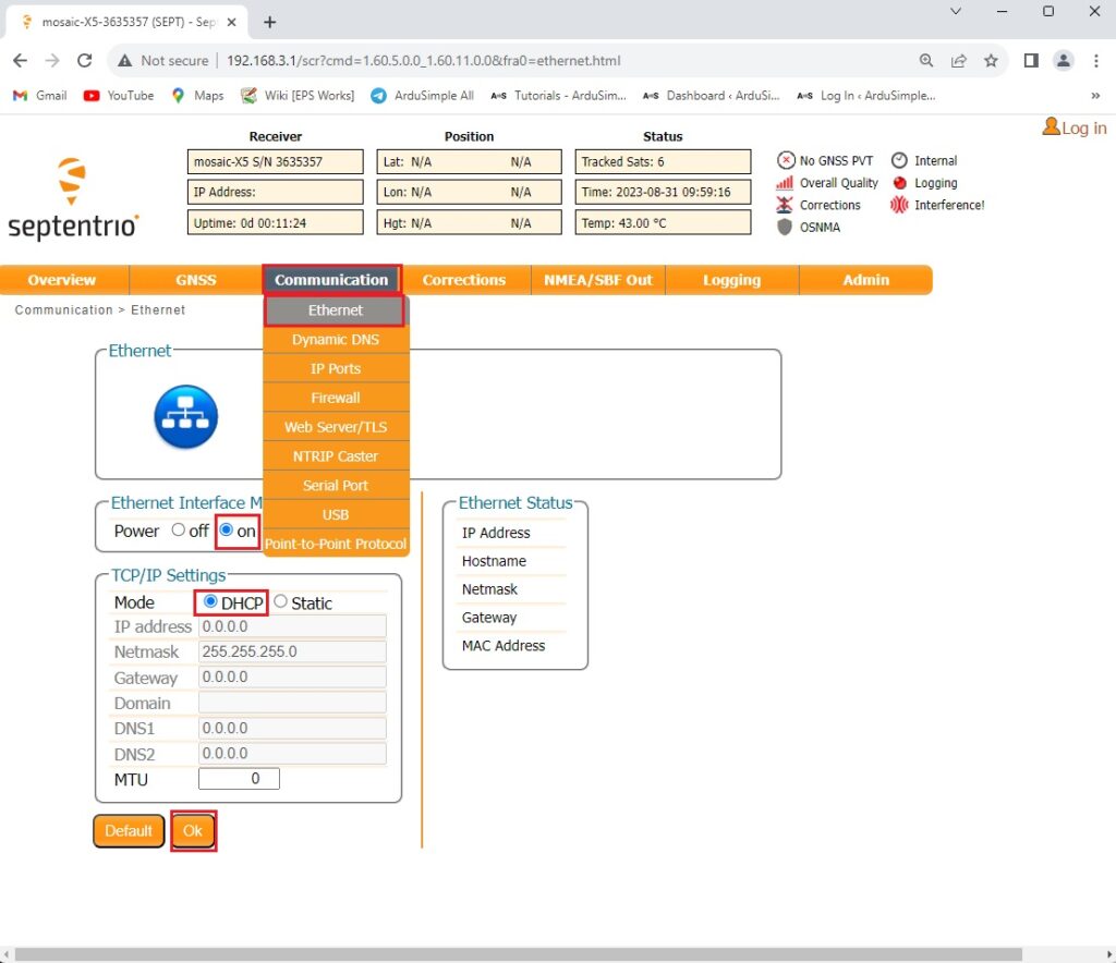 Manuale per condividere la stazione base con RTK2go tramite l'interfaccia Ethernet dello shield 3b