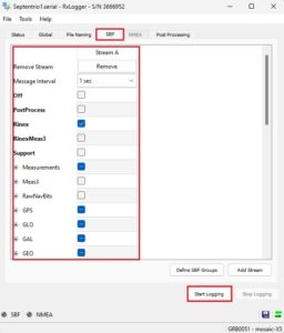 Come generare file RINEX con simpleRTK3B RxLogger