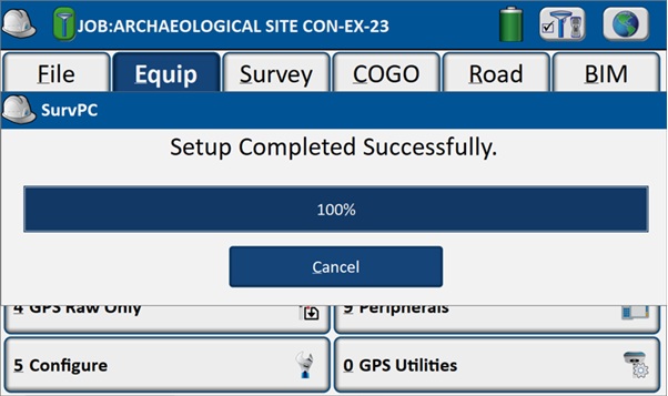 Configurazione manuale e mappatura tramite un kit RTK economico in Carlson SurvPC - configurazione completata