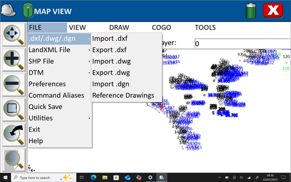 Configurazione manuale e mappatura tramite un kit RTK economico in Carlson SurvPC - esportazione