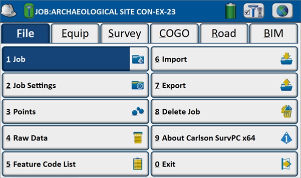 Configurazione manuale e mappatura con un kit RTK economico in Carlson SurvPC - nuovo lavoro